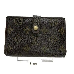 Authentic Louis Vuitton Monogram Porte Monnaie Viennois Bifold Wallet Brown